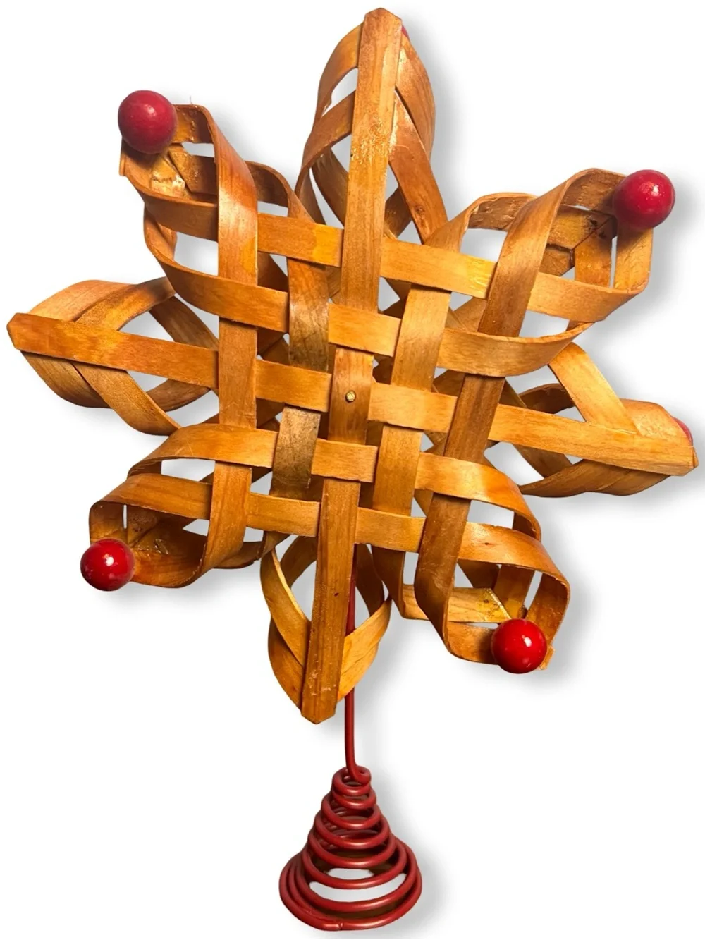 Vintage 2003 Target Wood Snowflake Tree Topper Christmas Holiday Decor‎ 10.5”